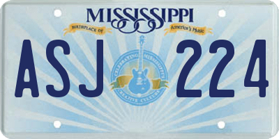 MS license plate ASJ224