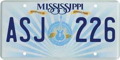 MS license plate ASJ226
