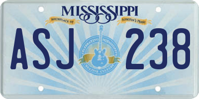 MS license plate ASJ238