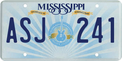 MS license plate ASJ241