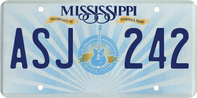 MS license plate ASJ242