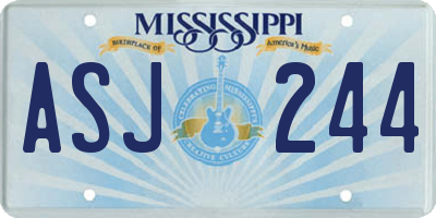 MS license plate ASJ244