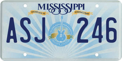 MS license plate ASJ246