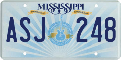 MS license plate ASJ248