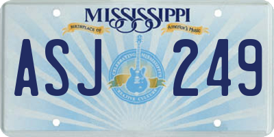 MS license plate ASJ249