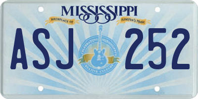 MS license plate ASJ252