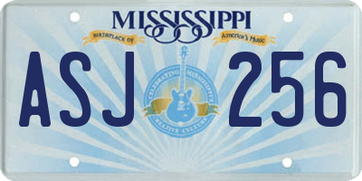 MS license plate ASJ256