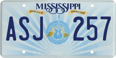 MS license plate ASJ257