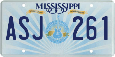 MS license plate ASJ261