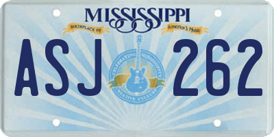MS license plate ASJ262
