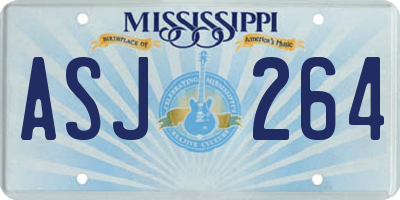 MS license plate ASJ264