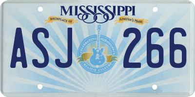 MS license plate ASJ266
