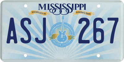 MS license plate ASJ267
