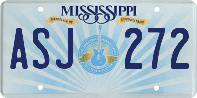 MS license plate ASJ272