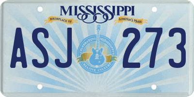 MS license plate ASJ273