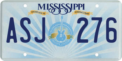 MS license plate ASJ276