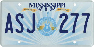 MS license plate ASJ277