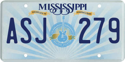 MS license plate ASJ279
