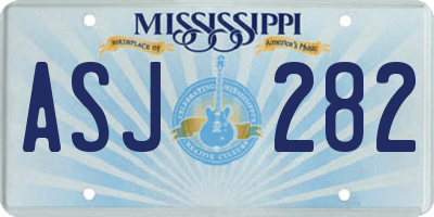MS license plate ASJ282