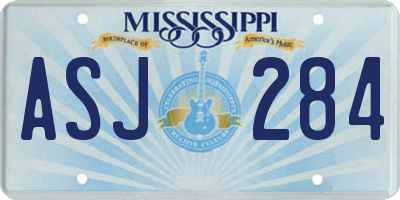 MS license plate ASJ284