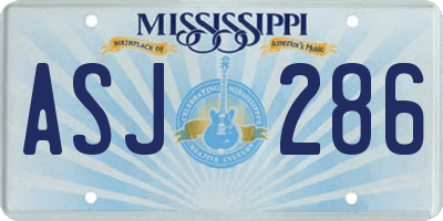 MS license plate ASJ286