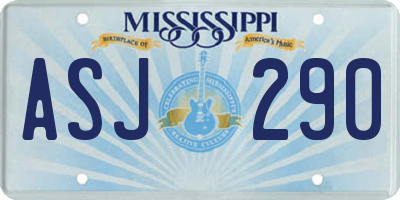 MS license plate ASJ290