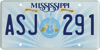 MS license plate ASJ291
