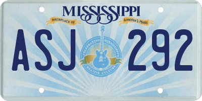 MS license plate ASJ292
