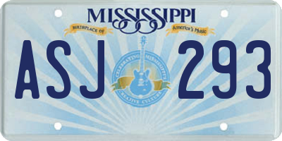 MS license plate ASJ293