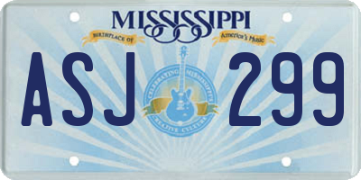 MS license plate ASJ299