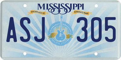 MS license plate ASJ305
