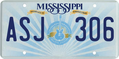 MS license plate ASJ306