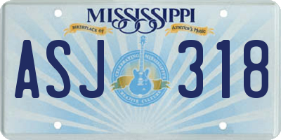 MS license plate ASJ318