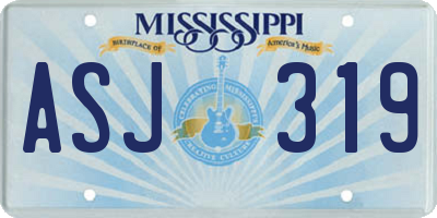 MS license plate ASJ319