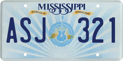 MS license plate ASJ321
