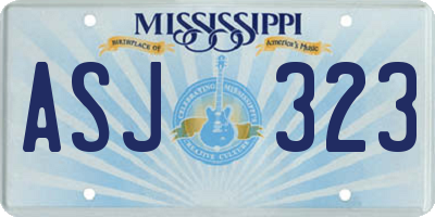 MS license plate ASJ323