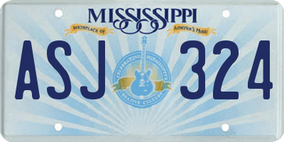 MS license plate ASJ324