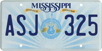 MS license plate ASJ325