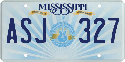 MS license plate ASJ327