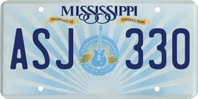 MS license plate ASJ330