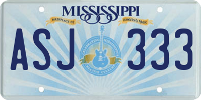 MS license plate ASJ333
