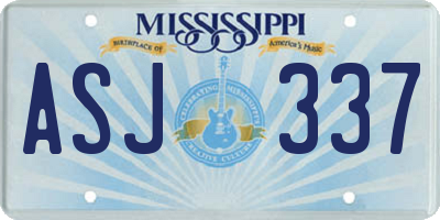 MS license plate ASJ337