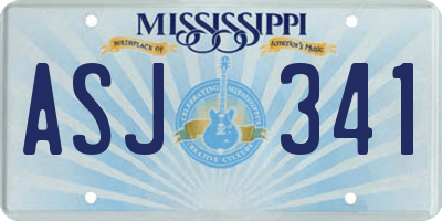 MS license plate ASJ341