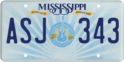 MS license plate ASJ343