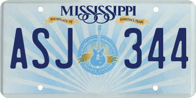 MS license plate ASJ344