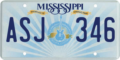 MS license plate ASJ346
