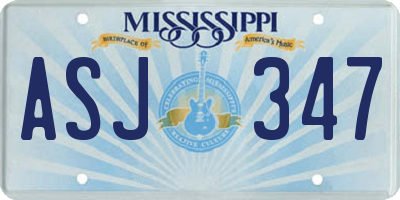 MS license plate ASJ347