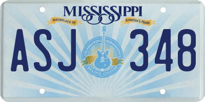 MS license plate ASJ348