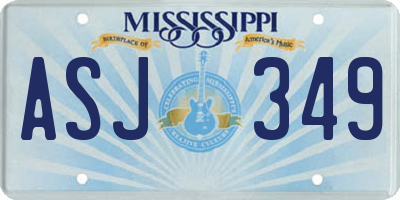 MS license plate ASJ349