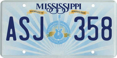 MS license plate ASJ358